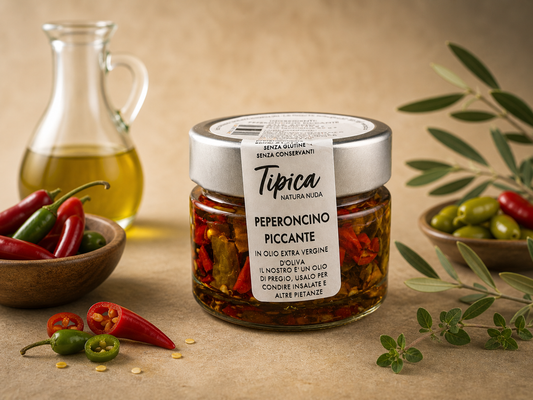 Peperoncino Piccante in Olivenöl  Scharfe Chili Antipasti aus der Basilikata 130g